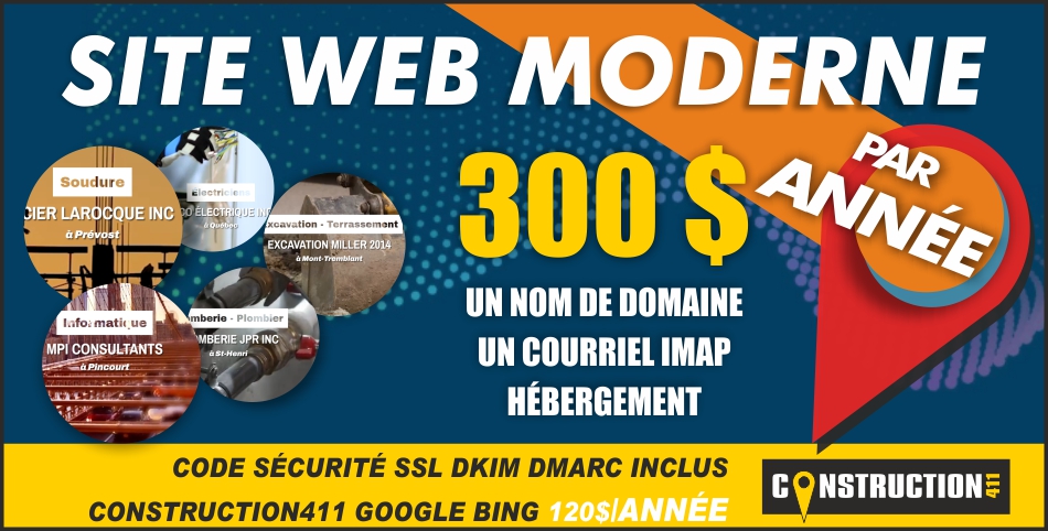 Site Web Moderne pour seulement 300$ par année